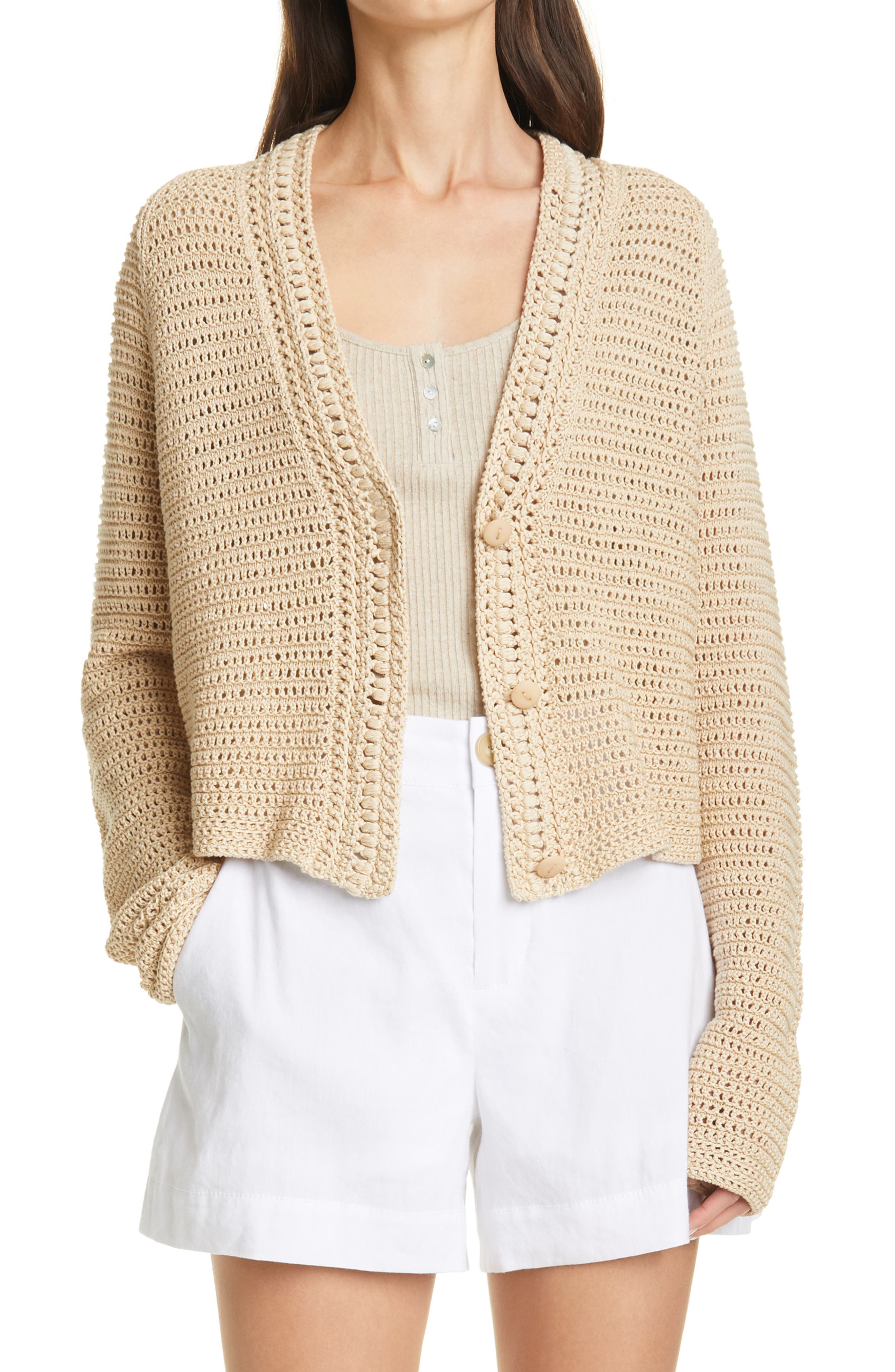 beige cotton cardigan