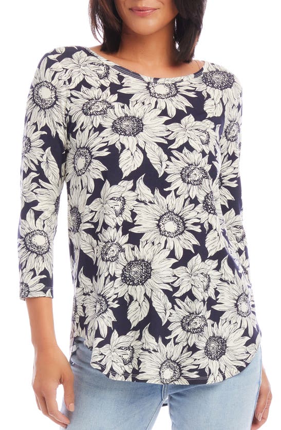 Shop Karen Kane Floral Print Knit Shirttail Top