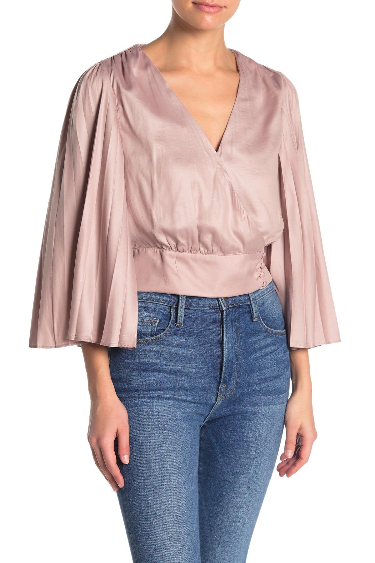 satin surplice top