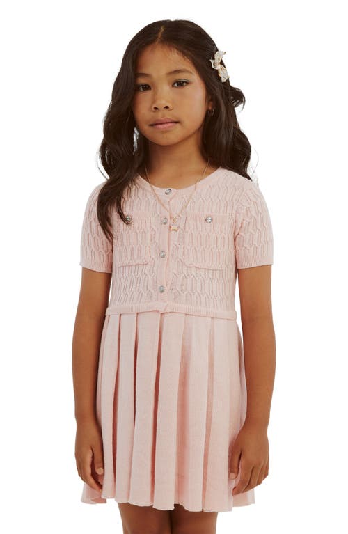 Shop Bardot Junior Kids' Pleated Sweater Dress In Dusty Pink