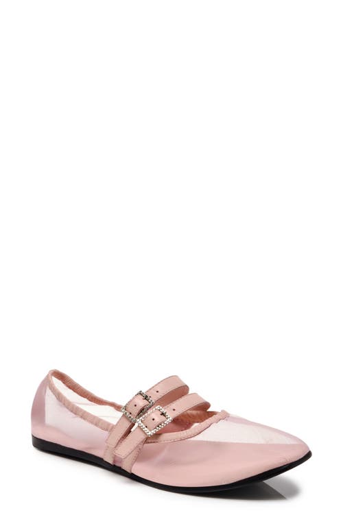 Free People Gemini Mary Jane Flat In Pink Cloud Mesh