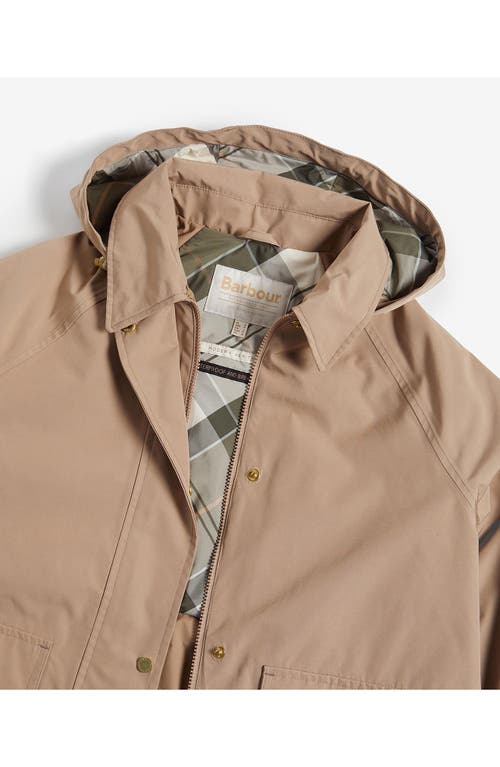 Barbour Francis Waterproof Insulated Long Coat With Removable Hood In Honey/ancient Loden Tartan