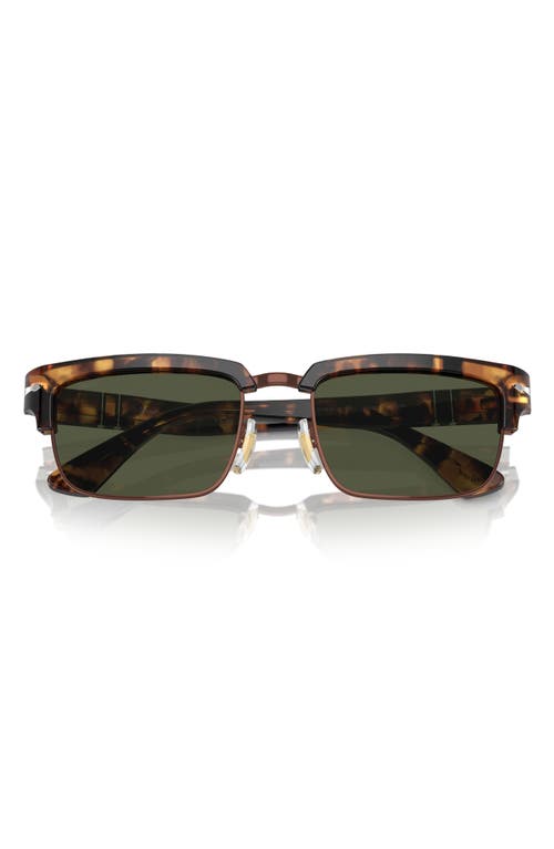 Shop Persol 54mm Rectangular Sunglasses In Light Havana/green