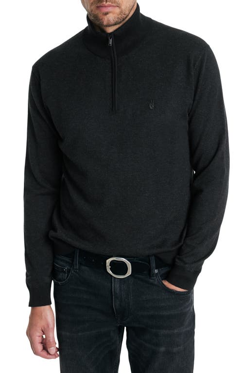 JOHN VARVATOS JOHN VARVATOS GRAND BIRDSEYE HALF-ZIP COTTON & CASHMERE PULLOVER 