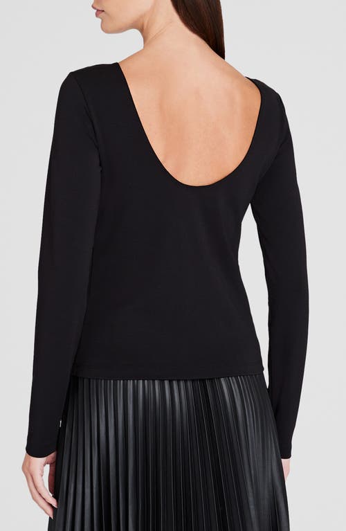 Shop Club Monaco Ballet Neck Scoop Back Top In Black