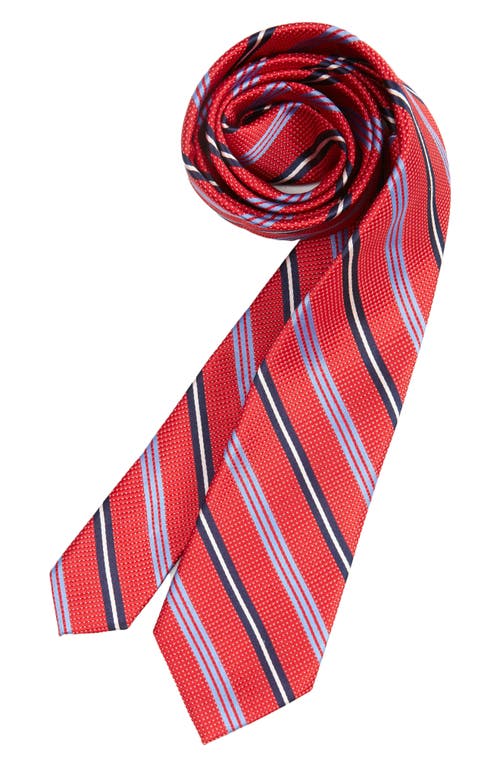 Tallia Kids' Stripe Silk Blend Tie in Red/Blue