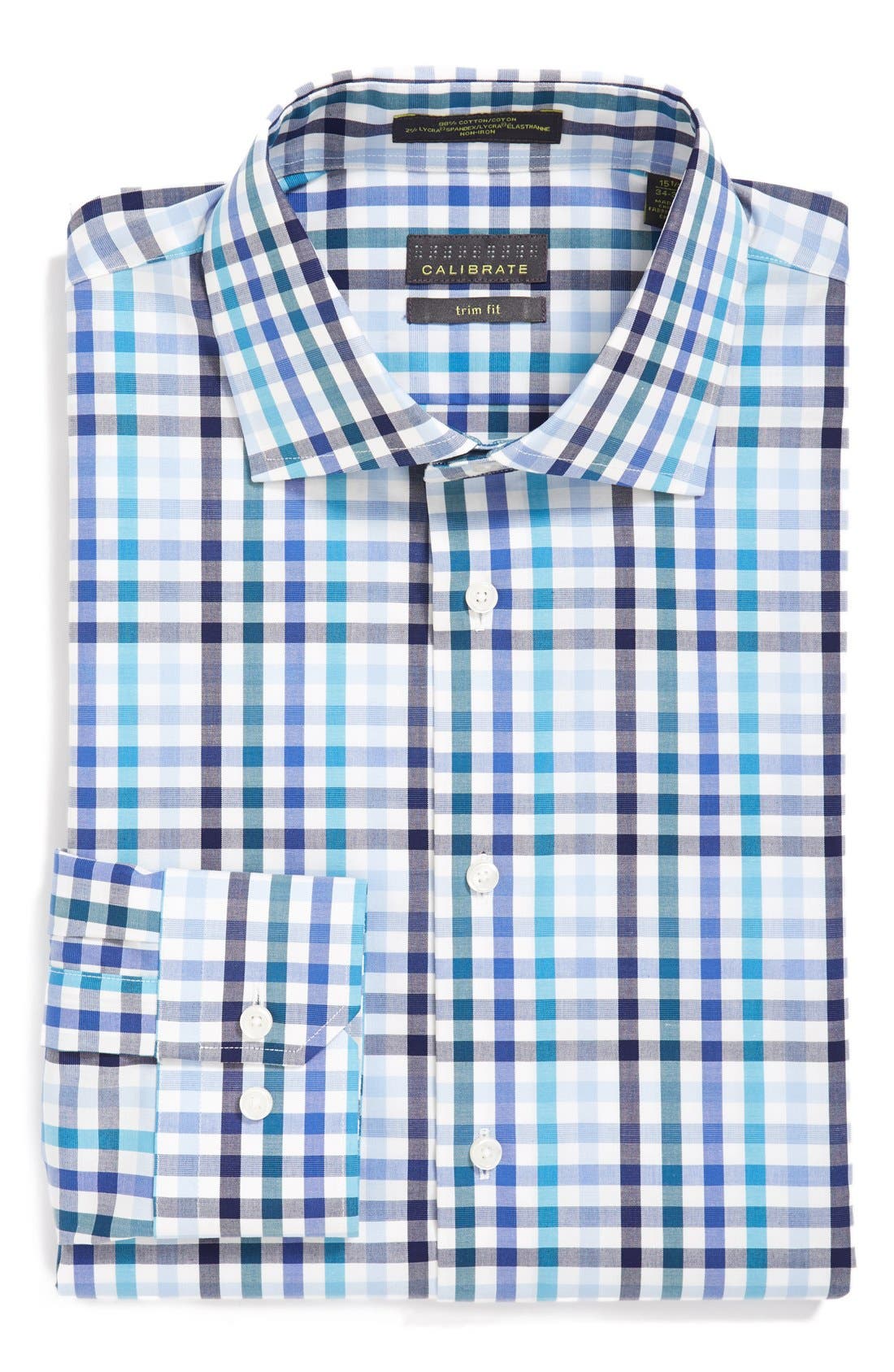 Calibrate Trim Fit Check Dress Shirt Nordstrom