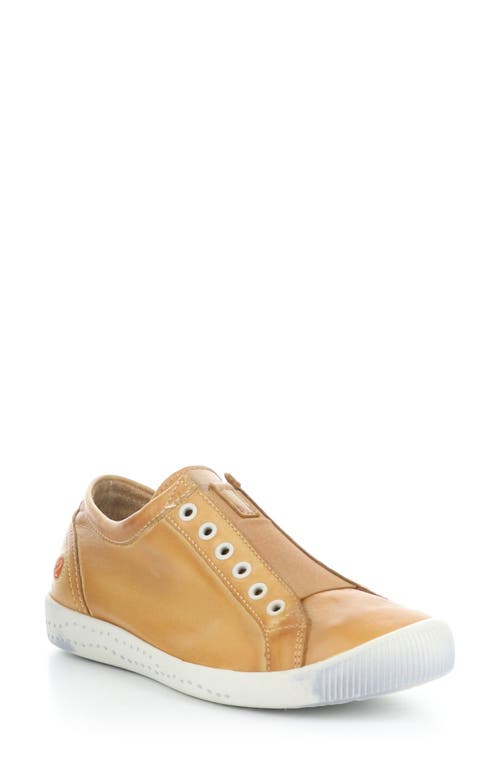Irit Low Top Sneaker in Warm Orange Washed Leather