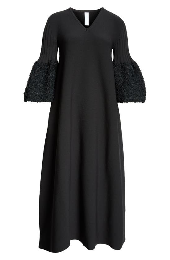 Cfcl Pottery Reef Bell Sleeve Midi Sweater Dress In Black