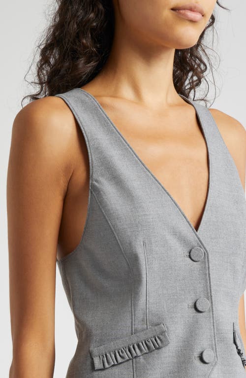 Shop Cinq À Sept Bane Ruffle Trim Vest In Steel Grey