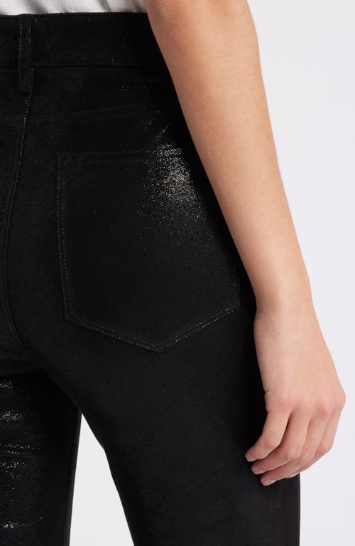 Shop Frame Le Crop Mini Bootcut Suede Pants In Black Multi