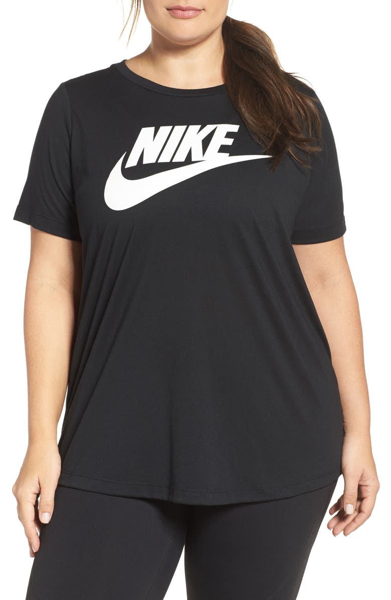 NIKE Essential Tee, Main, color, BLACK/ WHITE