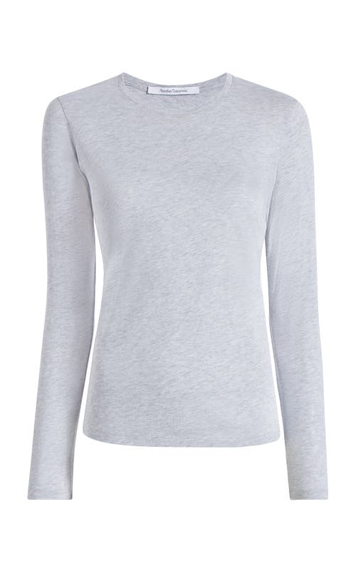 Another Tomorrow Long Sleeve T-shirt In Heather Grey