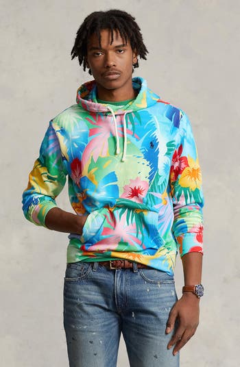 Polo Ralph Lauren Montauk Floral-print Spa Terry Hoodie in Blue