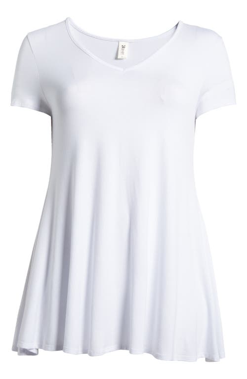 Shop 24seven Comfort Apparel V-neck Jersey Swing Top In White