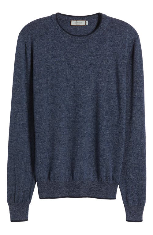 Shop Canali Mélange Wool Sweater In Blue