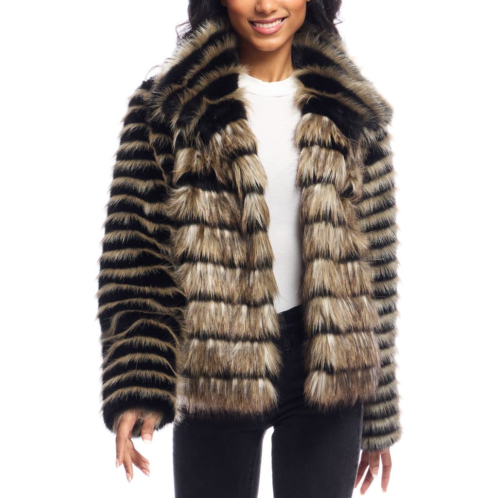 Donna Salyers Fabulous-furs Donna Salyers Fabulous Furs Front Row Faux Fur Jacket In Brown Multi