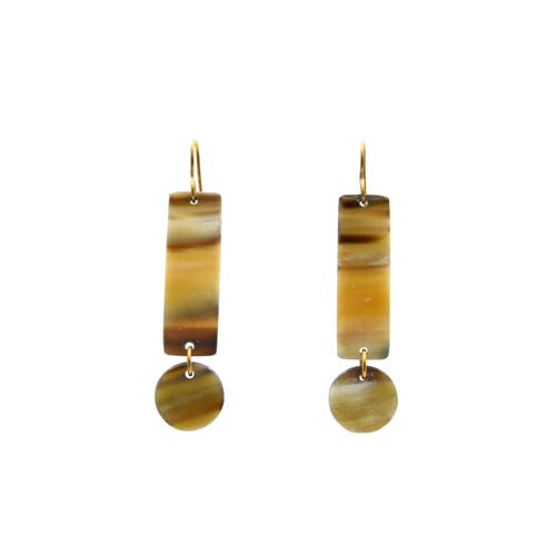 Maadili Collective Exclamation Point Earrings In Brown
