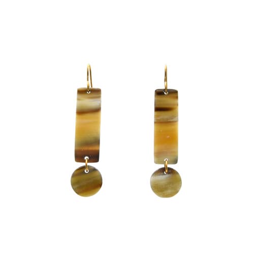 Shop Maadili Collective Exclamation Point Earrings In Brown