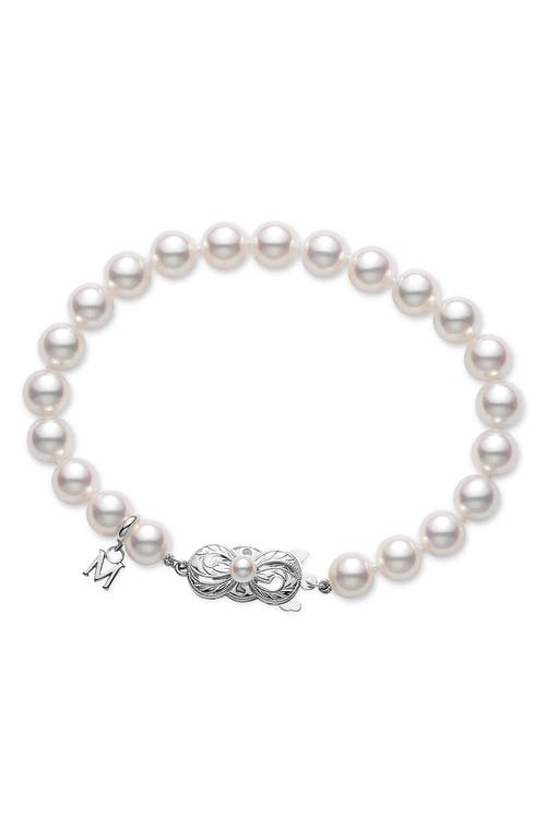 Mikimoto Essential Elements Pearl Bracelet In White Gold/pearl