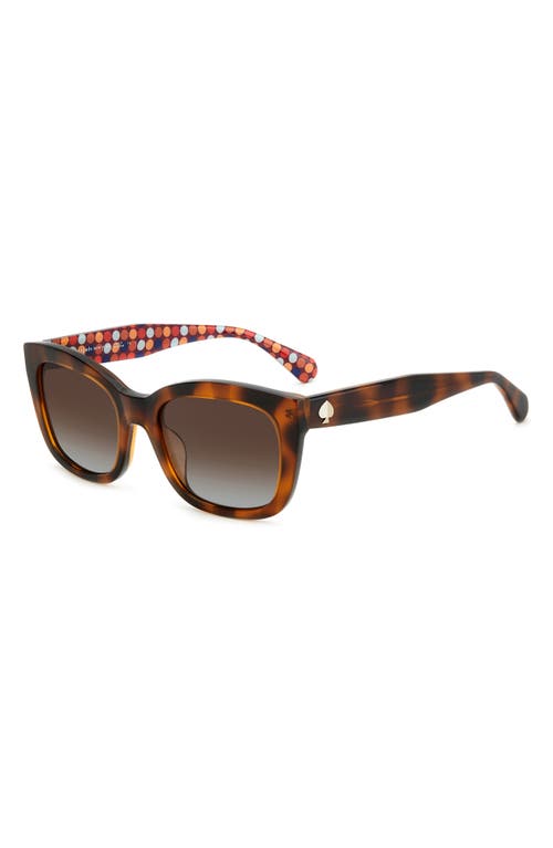 Shop Kate Spade New York Tammy 53mm Rectangular Sunglasses In Havana/brown Grad Polar