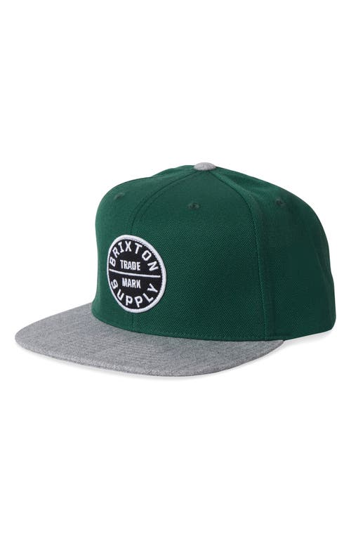 Oath III Snapback Baseball Cap in Pine Needle/Dark Heather Grey