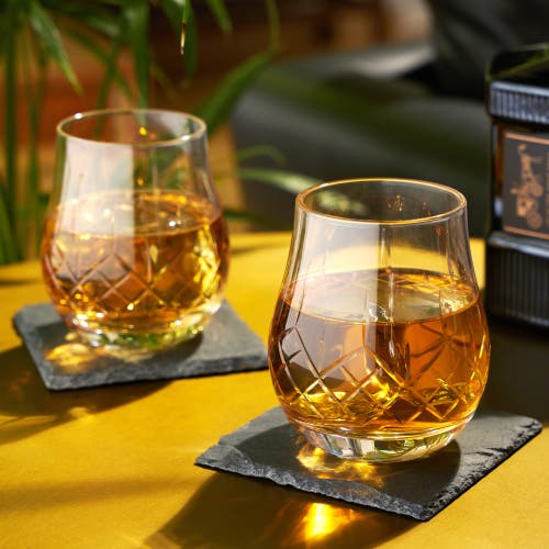 Viski Admiral Crystal Heavyweight Bourbon Glasses Set Of 2 In Clear