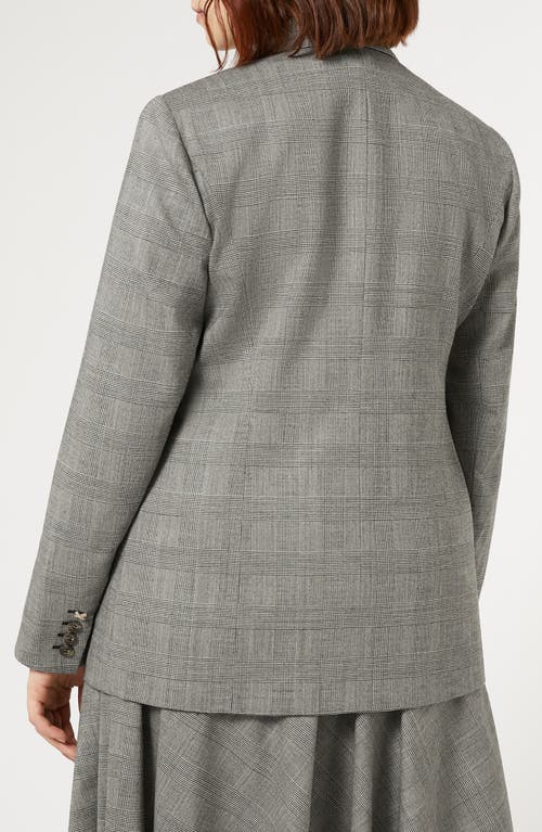 Shop Marina Rinaldi Robert Virgin Wool Blazer In Black White