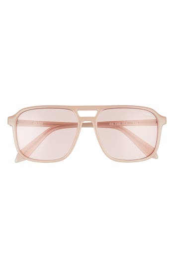 Shop Quay Australia On The Fly 48mm Aviator Sunglasses In Pink/pink
