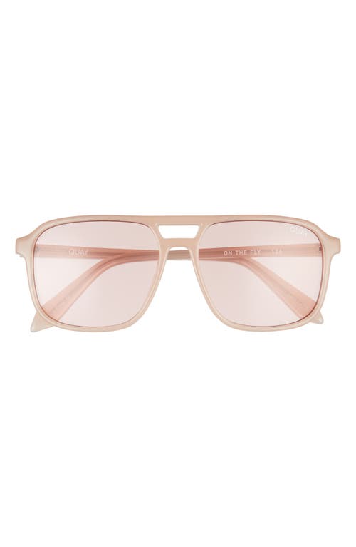 Quay Australia On the Fly 48mm Aviator Sunglasses in Pink /Pink at Nordstrom