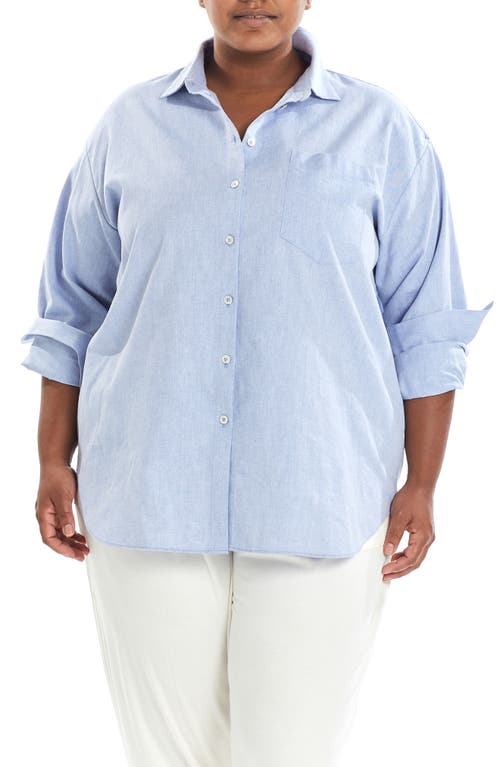 Oxford Button-Front Shirt in French Blue