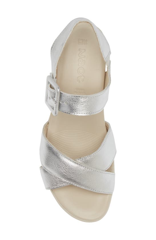 Shop Naot Elite Platform Sandal In Soft Silver Leather