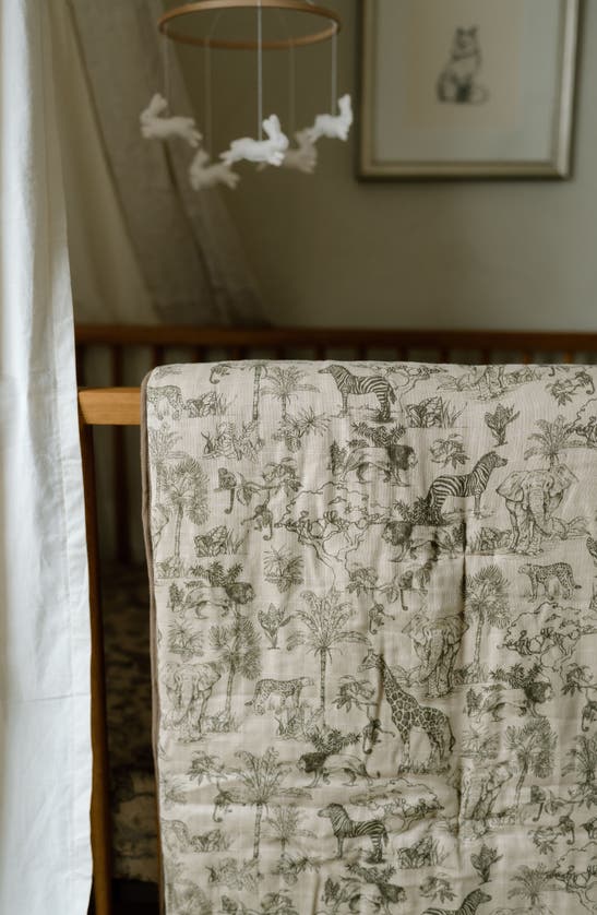 Oilo Organic Cotton Muslin Quilt & Sham Set In Bark
