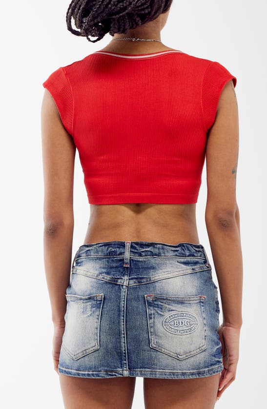 Shop Bdg Urban Outfitters Going For Gold Crop Top In Red
