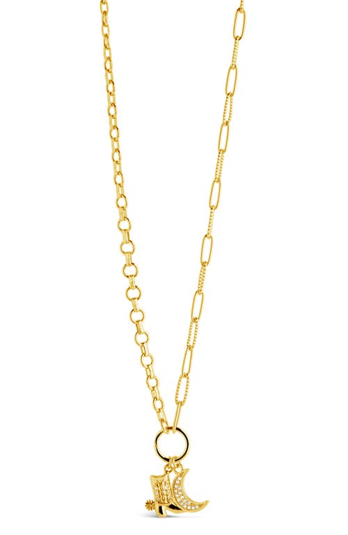 Sterling Forever Kelsea Cubic Zirconia Charm Pendant Necklace In Gold