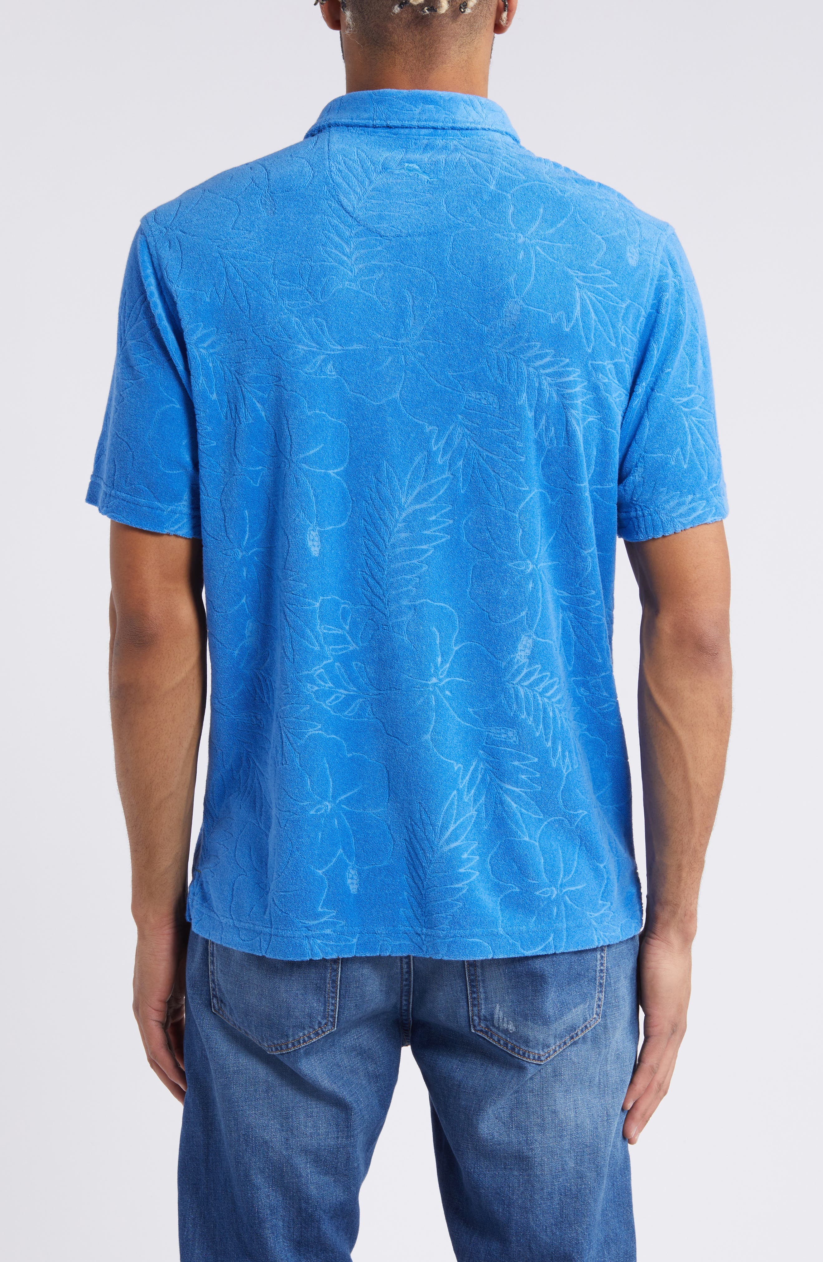 Tommy Bahama Poolside Hibiscus Jacquard Terry Cloth Polo in
