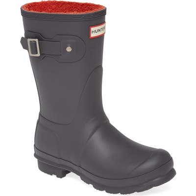 Hunter Original Insulated Short Waterproof Rain Boot, Grey