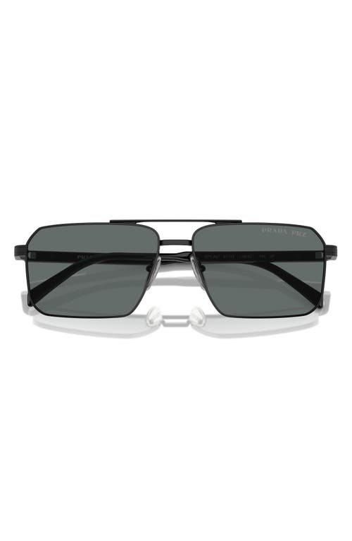 PRADA PRADA 58MM POLARIZED RECTANGULAR SUNGLASSES 