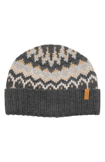 Vince Fair Isle Wool & Cashmere Beanie In Heather Grey