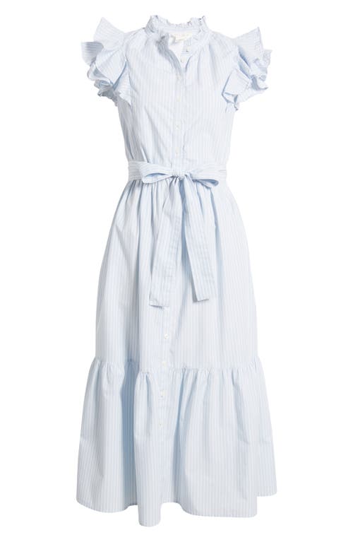 CASLONR CASLON(R) STRIPE RUFFLE SLEEVE MAXI DRESS 