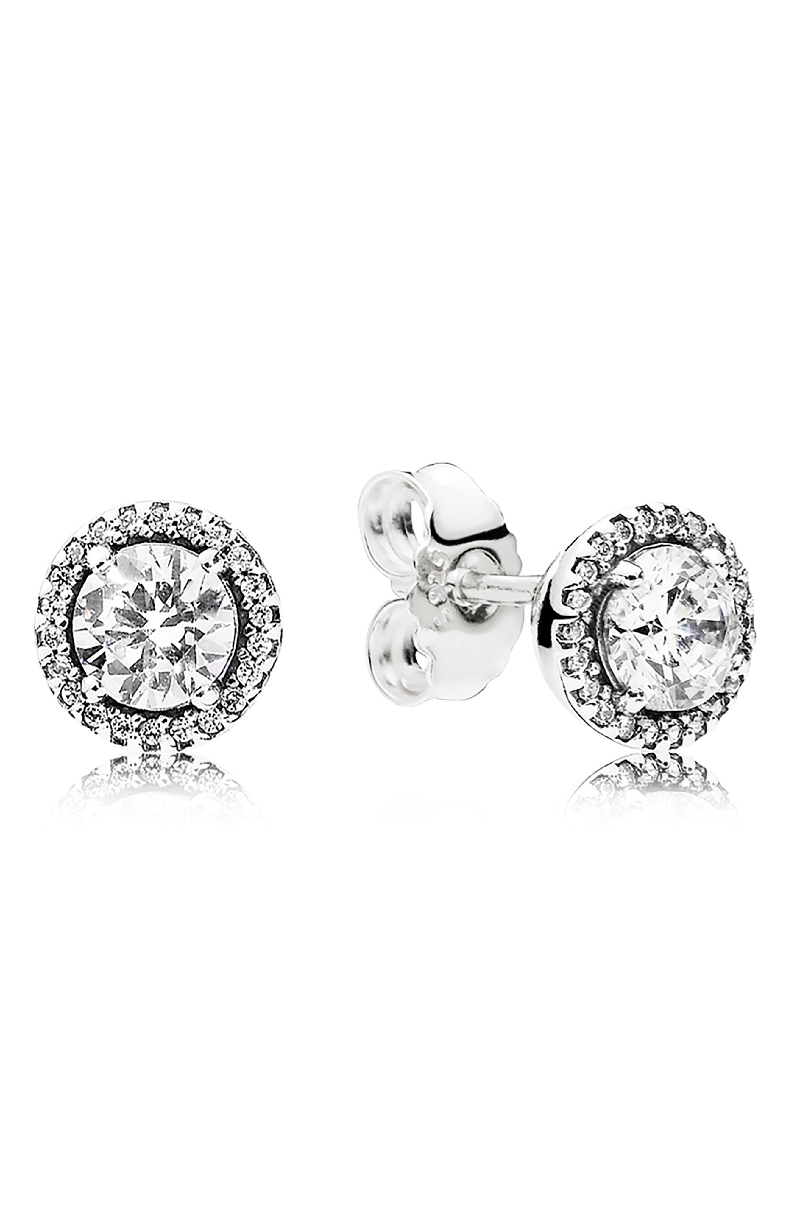pandora silver ball earrings
