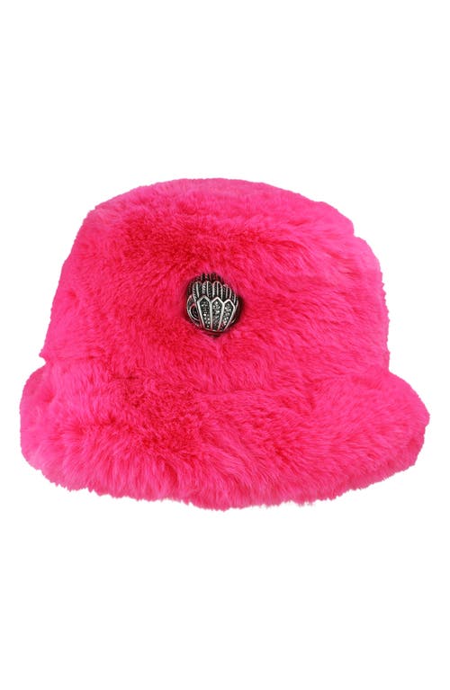 Faux Fur Bucket Hat in Fuchsia