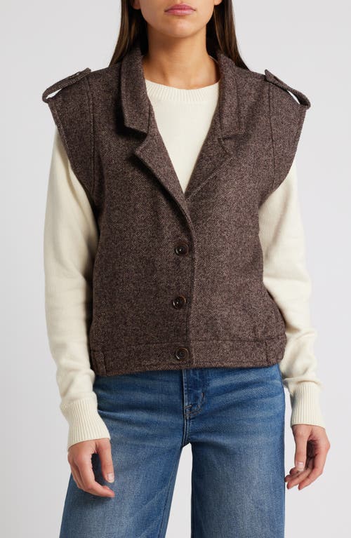 Shop Sessun Sessùn Landiejack Tweed Button-up Vest In Coffee