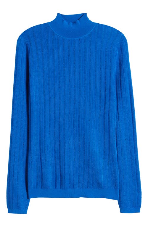 Shop Hugo Boss Boss Fatirami Virgin Wool Rib Sweater In Sonic Blue