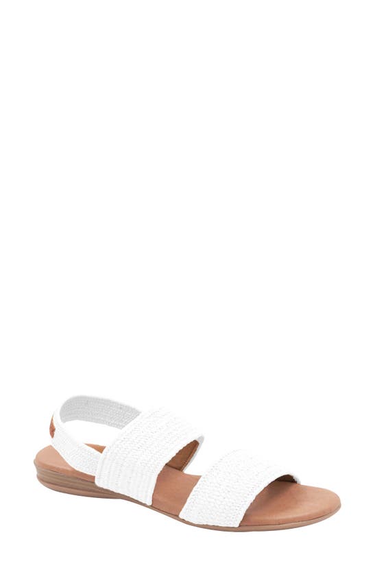 Shop Andre Assous Nigella Featherweight Woven Slingback Sandal In White