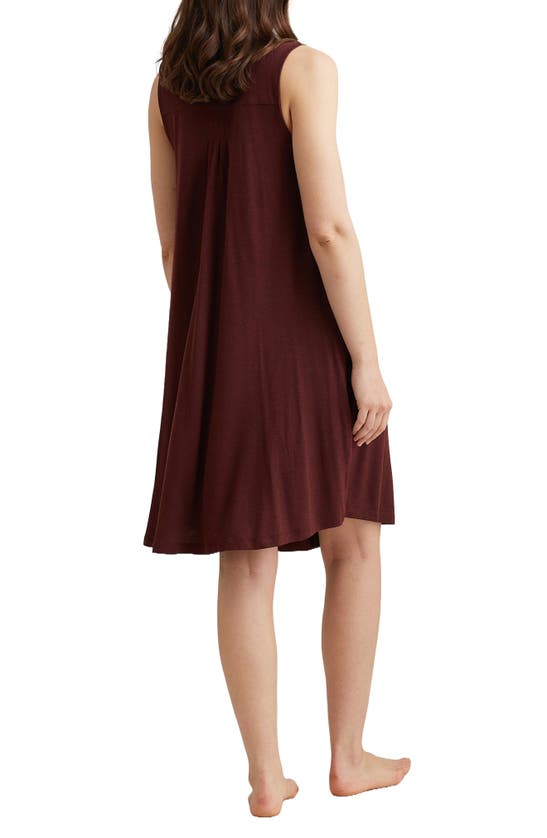 Shop Papinelle Kate Pleated Nightgown In Dark Chocolate
