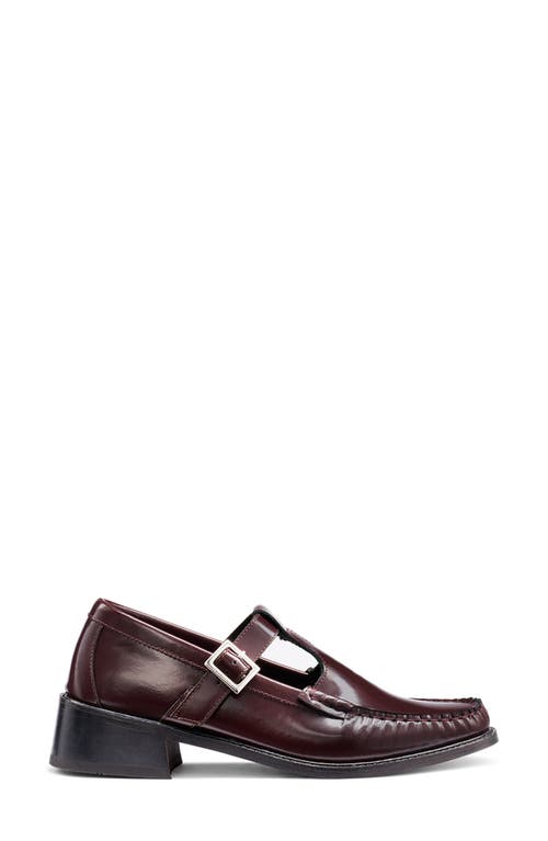 Shop G.h.bass Block Heel T-strap Pump In Wine