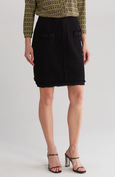 Cashmere Blend Tweed Skirt, Russet, Skirts