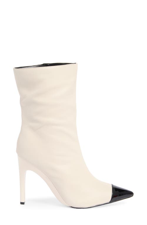 Nine West Winner Pointed Toe Boot In Chic Cream/nero
