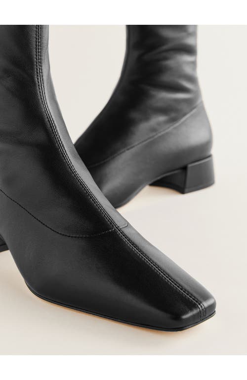 Shop Reformation Rosina Bootie In Black Stretch Leather